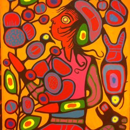 《知识树中的孩子》诺娃尔·墨里塞奥(Norval Morrisseau)高清作品欣赏