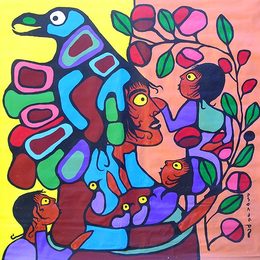 《家庭情感》诺娃尔·墨里塞奥(Norval Morrisseau)高清作品欣赏