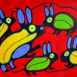 《家兔的家兔》诺娃尔·墨里塞奥(Norval Morrisseau)高清作品欣赏