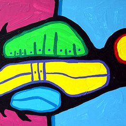 《鱼鸟》诺娃尔·墨里塞奥(Norval Morrisseau)高清作品欣赏