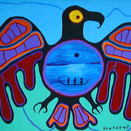 《尼普贡湖》诺娃尔·墨里塞奥(Norval Morrisseau)高清作品欣赏