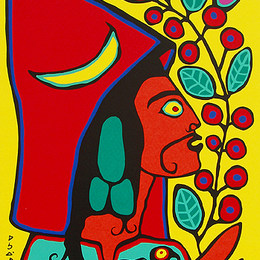 《自画像》诺娃尔·墨里塞奥(Norval Morrisseau)高清作品欣赏