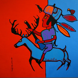 《猎人》诺娃尔·墨里塞奥(Norval Morrisseau)高清作品欣赏