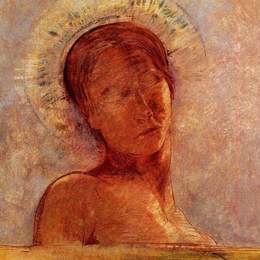 《闭眼》奥迪隆·雷东(Odilon Redon)高清作品欣赏