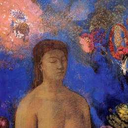 《闭眼》奥迪隆·雷东(Odilon Redon)高清作品欣赏