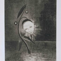 《沼泽的花朵，人头和悲伤》奥迪隆·雷东(Odilon Redon)高清作品欣赏