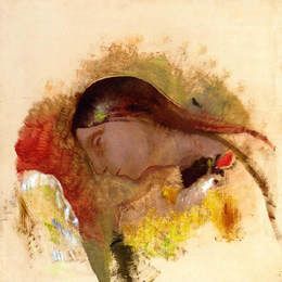 《睡女人的头》奥迪隆·雷东(Odilon Redon)高清作品欣赏