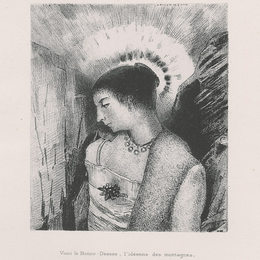 《这就是善良的女神，伊甸山脉的母亲。》奥迪隆·雷东(Odilon Redon)高清作品欣赏