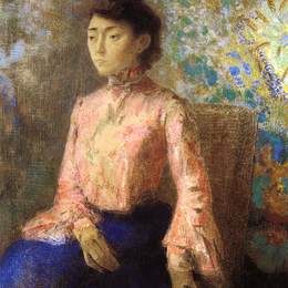 《珍妮柴纳的肖像》奥迪隆·雷东(Odilon Redon)高清作品欣赏