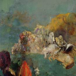 《圣乔治与龙》奥迪隆·雷东(Odilon Redon)高清作品欣赏