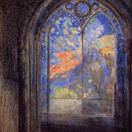 《彩色玻璃窗（神秘花园）》奥迪隆·雷东(Odilon Redon)高清作品欣赏