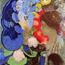 《有花的妇女》奥迪隆·雷东(Odilon Redon)高清作品欣赏