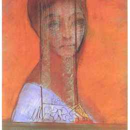 《戴面纱的女人》奥迪隆·雷东(Odilon Redon)高清作品欣赏