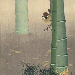 《麻雀竹》小原古邨(Ohara Koson)高清作品欣赏