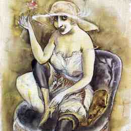 《粉红玫瑰的女孩》奥托·迪克斯(Otto Dix)高清作品欣赏