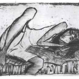 《躺椅上的女孩》奥托·缪勒(Otto Mueller)高清作品欣赏