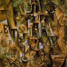 《用兰姆瓶的静物》巴勃罗·毕加索(Pablo Picasso)高清作品欣赏