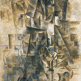 《钢琴手风琴演奏家》巴勃罗·毕加索(Pablo Picasso)高清作品欣赏