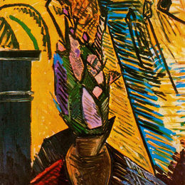 《桌子上的花》巴勃罗·毕加索(Pablo Picasso)高清作品欣赏