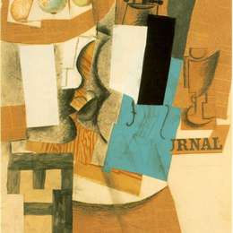 《小提琴与水果静物》巴勃罗·毕加索(Pablo Picasso)高清作品欣赏
