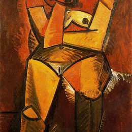 《坐着的女人》巴勃罗·毕加索(Pablo Picasso)高清作品欣赏