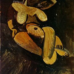 《斜躺的裸女》巴勃罗·毕加索(Pablo Picasso)高清作品欣赏