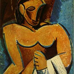 《用毛巾裸露》巴勃罗·毕加索(Pablo Picasso)高清作品欣赏
