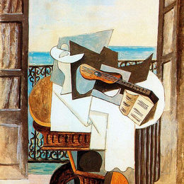 《窗前桌子》巴勃罗·毕加索(Pablo Picasso)高清作品欣赏