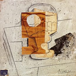 《桌子上的玻璃杯》巴勃罗·毕加索(Pablo Picasso)高清作品欣赏
