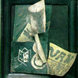 《玻璃与报纸》巴勃罗·毕加索(Pablo Picasso)高清作品欣赏