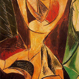 《裸臂（阿维尼翁舞者）》巴勃罗·毕加索(Pablo Picasso)高清作品欣赏