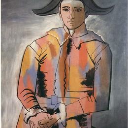 巴勃罗·毕加索(Pablo Picasso)高清作品:Harlequin with his hands crossed (Jacinto Salvado)