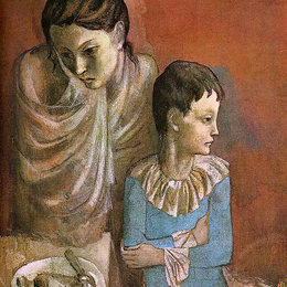 巴勃罗·毕加索(Pablo Picasso)高清作品:Mother and child (Baladins)