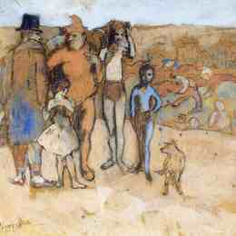 《杂技家族（研究）》巴勃罗·毕加索(Pablo Picasso)高清作品欣赏
