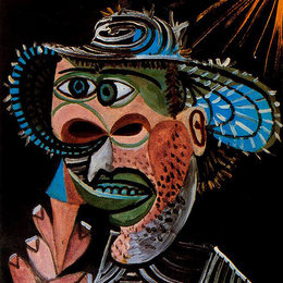 《戴草帽的人》巴勃罗·毕加索(Pablo Picasso)高清作品欣赏