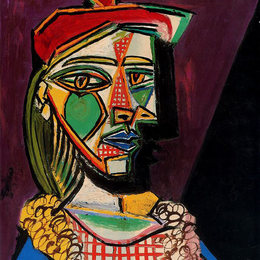 《贝雷帽女郎》巴勃罗·毕加索(Pablo Picasso)高清作品欣赏