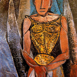 《穿黄衬衫的女人》巴勃罗·毕加索(Pablo Picasso)高清作品欣赏