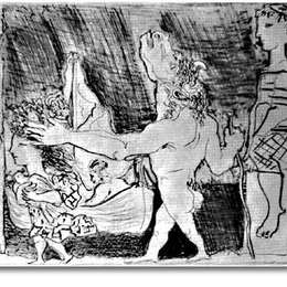 巴勃罗·毕加索(Pablo Picasso)高清作品:Blind Minotaur is guided by girl