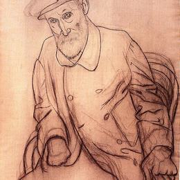 《皮埃尔奥古斯特雷诺阿的肖像》巴勃罗·毕加索(Pablo Picasso)高清作品欣赏