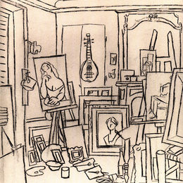 《街头艺术家的工作室》巴勃罗·毕加索(Pablo Picasso)高清作品欣赏