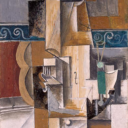 《吉他和小提琴》巴勃罗·毕加索(Pablo Picasso)高清作品欣赏