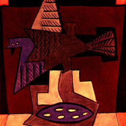 《羽毛鸟》巴勃罗·毕加索(Pablo Picasso)高清作品欣赏
