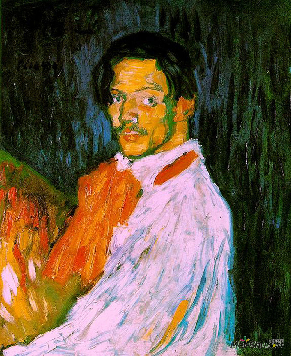 《自画像》巴勃罗·毕加索(pablo picasso)高清作品欣赏