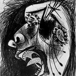 《哭泣女人的头》巴勃罗·毕加索(Pablo Picasso)高清作品欣赏
