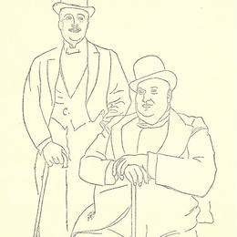 巴勃罗·毕加索(Pablo Picasso)高清作品:Portrait of Diaghilev and Seligsberg