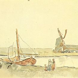 《运河上的小船》巴勃罗·毕加索(Pablo Picasso)高清作品欣赏