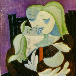 巴勃罗·毕加索(Pablo Picasso)高清作品:Mother and child (Marie-Therese and Maya)