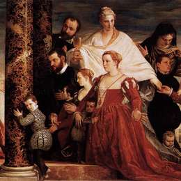 保罗·委罗内塞(Paolo Veronese)高清作品:The Adoration of the Virgin by the Coccina Family