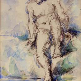 《浴者入水》保罗·塞尚(Paul Cezanne)高清作品欣赏