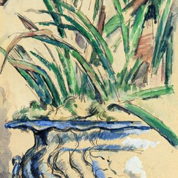 《蓝花盆》保罗·塞尚(Paul Cezanne)高清作品欣赏